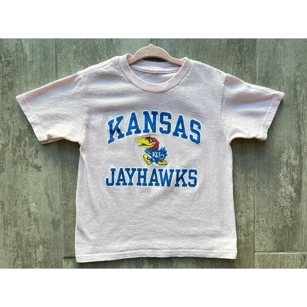Kansas Jayhawks KU Toddler Girls T-Shirt Short Sleeve Pink 4T
